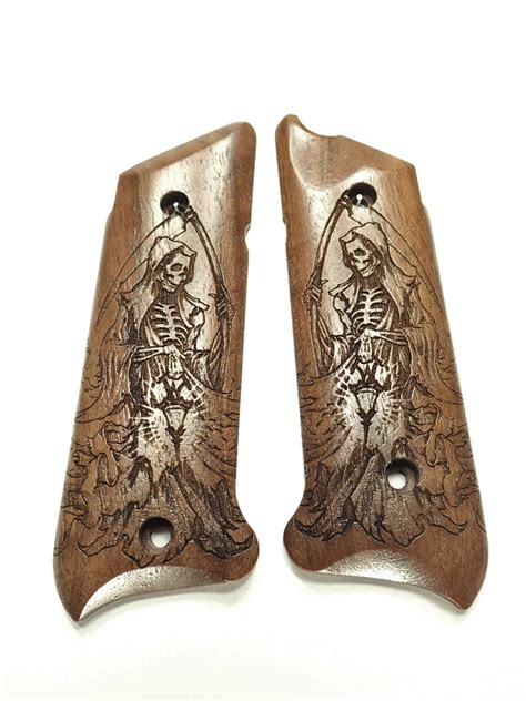 Walnut Grim Reaper Ruger Mark Iv Grips Engraved Textured Ls Grips