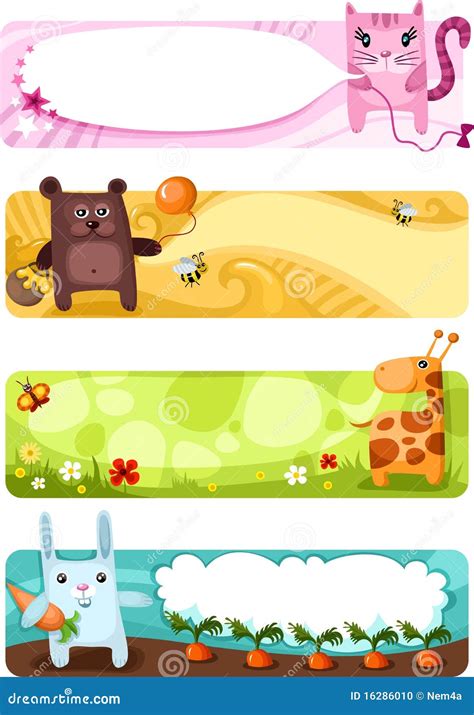 Cute animal card set stock vector. Illustration of cute - 16286010