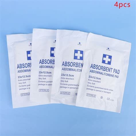 4pcs Hemostatic Abdominal Pad Medical Burn Dressing Non Woven Scald Pad