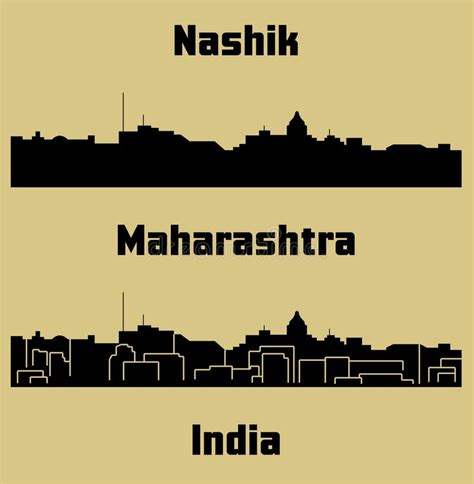 Nashik, India City Silhouette Stock Vector - Illustration of landmark ...