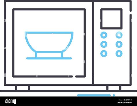 icono de línea del horno de microondas símbolo de contorno