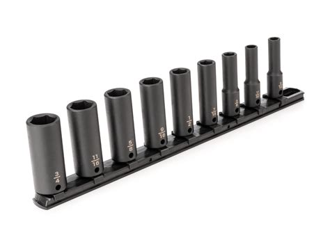 9 Piece 38 Inch Drive Deep 6 Point Impact Socket Set Tekton® Sid91101