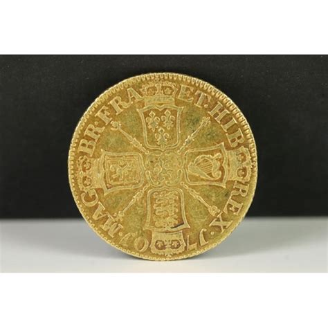 A British King William Iii 1701 Gold Full Guinea Coin