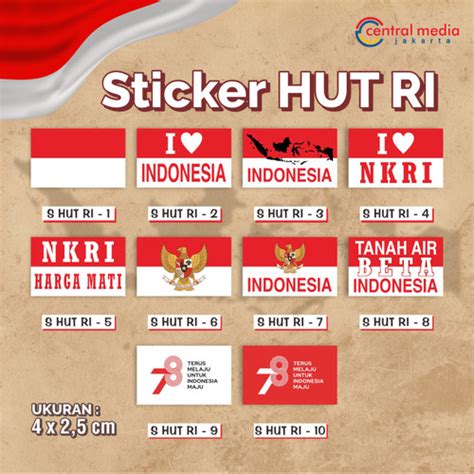 Jual Sticker Bendera Merah Putih HUT RI Stiker Pipi 17 Agustus