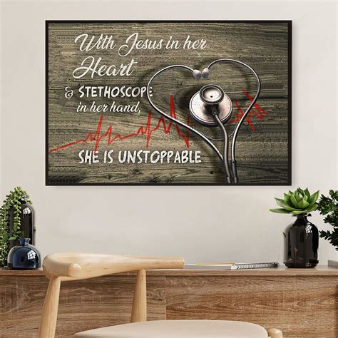 Nurse Poster She Is Unstoppable Wall Art T For Woman Nurse