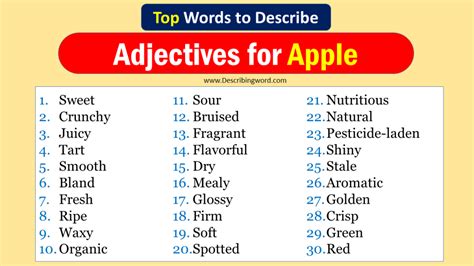 Top 30 Adjectives For Apple Negative Positive Words