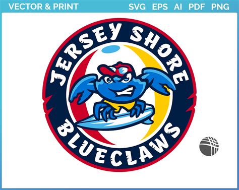 Jersey Shore Blueclaws Primary Logo 2021 Baseball Sports Vector