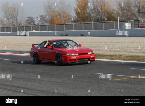 A Custom Tuning Car Preparing For A Race Model Nissan Silvia S14 Stock