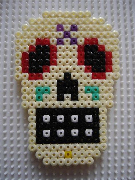 Dia De Los Muertos Skull By Crafty Fox Via Flickr Melty Bead Patterns