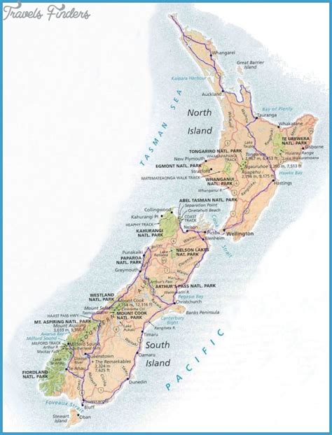 Map Of New Zealand Cities - TravelsFinders.Com