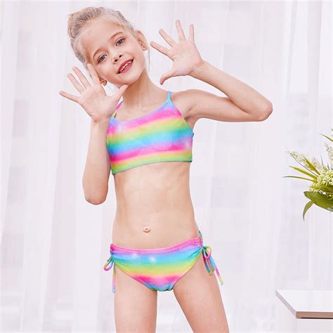 Kaufe Zweiteilige Kinderbadebekleidung Farbverlauf Mädchen Bikini