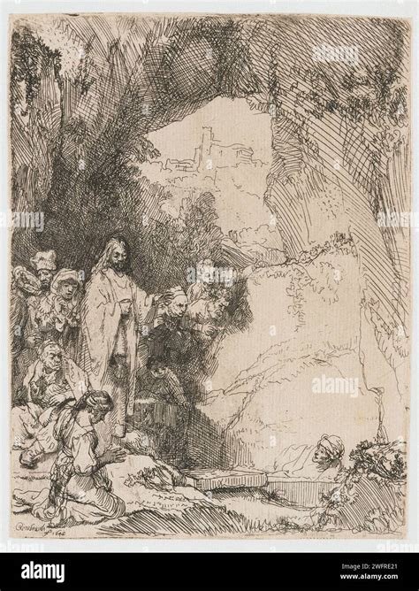 The Raising Of Lazarus Small Plate Rembrandt Van Rijn Print