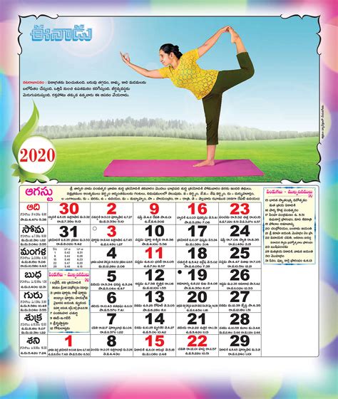 Eenadu News 2020 Special Page Calender Home