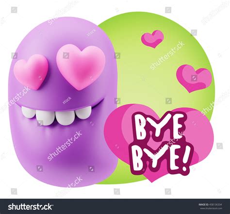 3d Rendering Emoji Saying Bye Bye Stock Illustration 458136334 ...