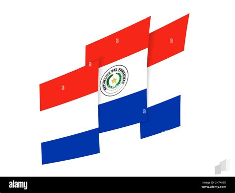 Paraguay Flag In An Abstract Ripped Design Modern Design Of The