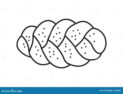 Challah Vector Icon Black Line Design Holiday Jewish Braided Loaf