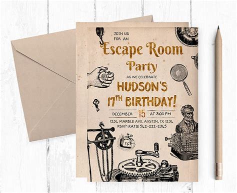 Escape Room Invitations Escape Room Party Escape Room | Etsy