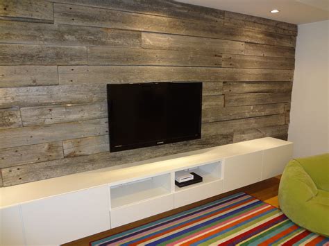 Modern Barn Board Basement Wall Tv Too Small Reclaimed Wood Wall Too