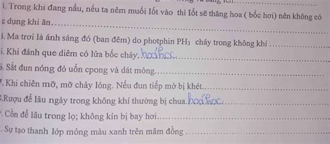 Hiện tượng vật lí là gì Hiện tượng hoá học là gì Olm