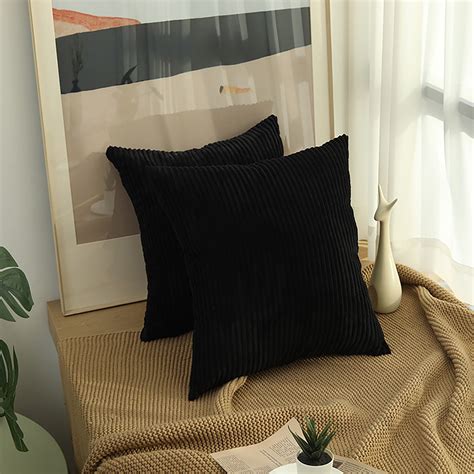 2X Pillowcase Yuseik 30X50cm Pillowcase Black Headgear Soft