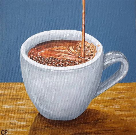 Coffee Painting Cup Painting Original Still Life Painting Kitchen