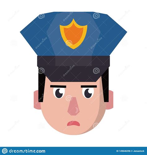 Personagem De Banda Desenhada Do Avatar Da Cara Do Pol cia Ilustração