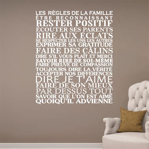 Sticker Les règles de la famille Stickers Citations Français