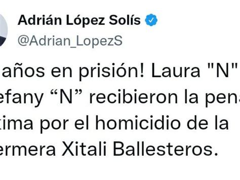 Dan 50 años de prisión a asesinas de enfermera Xitlali