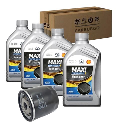 Kit 4 Óleo Shell Maxi 5w40 502 00 F De Óleo Original Vw CARBURGO