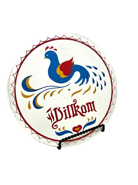 Hex Sign Pennsylvania Dutch Wilkom Welcome Bird Of Paradise Etsy