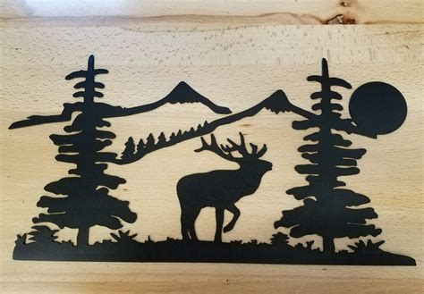 Elk Wildlife scene metal wall art plasma cut decor gift idea - Gas Pro Shop & Fabrication