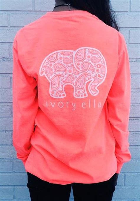 Pink Ivory Ella Berry Paisley Elephant Pocket Print Long Sleeve Cute