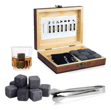 Set De Regalo Whiskey Stones Piedras De Esteatita Naturales Meses