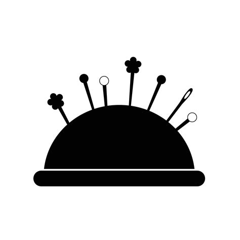 Pin Cushion Black And White Flat Icon Pin Cushion Silhouette Vector