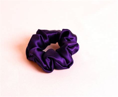 Pure Silk Hair Scrunchie Deep Purple Charmeuse Small Etsy Silk Hair