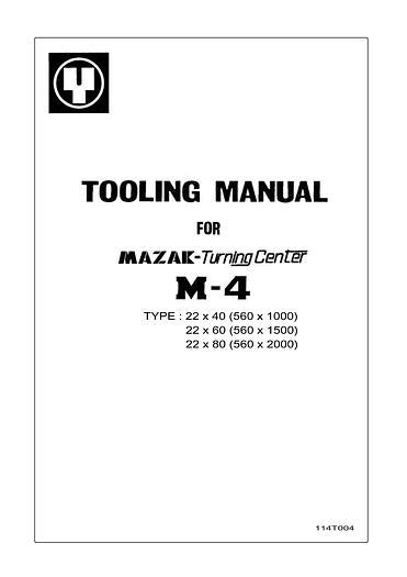 Used Manual for Used Mazak Machine Turning Center M-4 – Tooling Man...