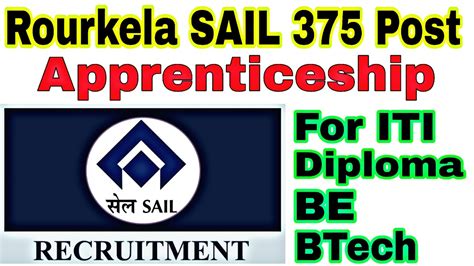 Sail Recruitment 2023 Apprenticeship Post For ITI Diploma BE