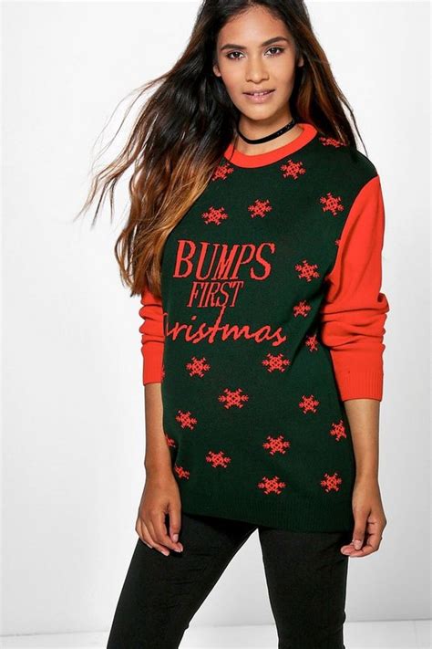 Maternity Bumps First Christmas Sweater Boohoo