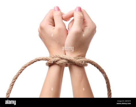 Woman Victim Rope Tied Hands Cut Out Stock Images And Pictures Alamy