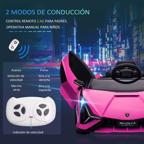 HOMCOM Coche Eléctrico 12V para Niños 3 Años Lamborghini SIAN Mando a