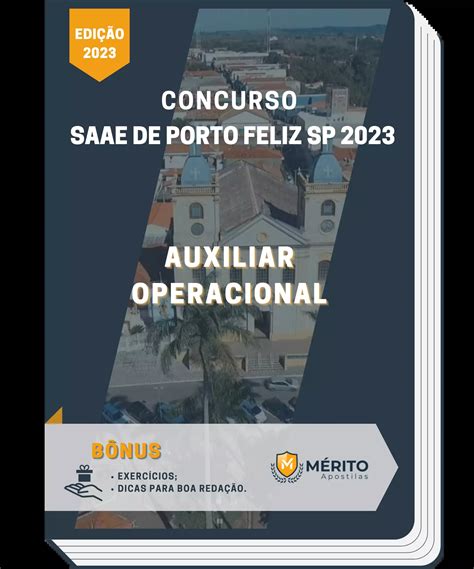 Apostila Auxiliar Operacional Concurso SAAE De Porto Feliz SP 2023