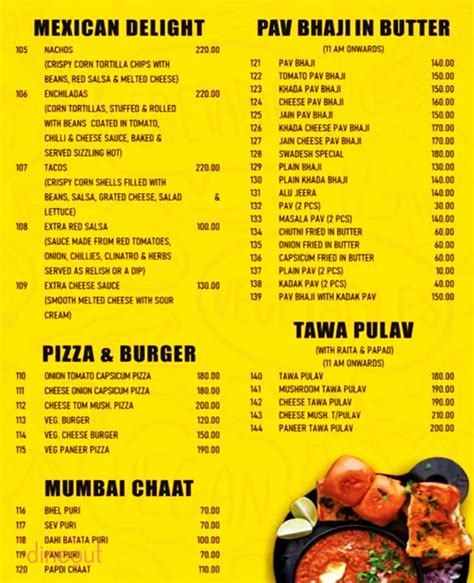 Menu Of Swadesh 7 Bungalows Mumbai Dineout Discovery