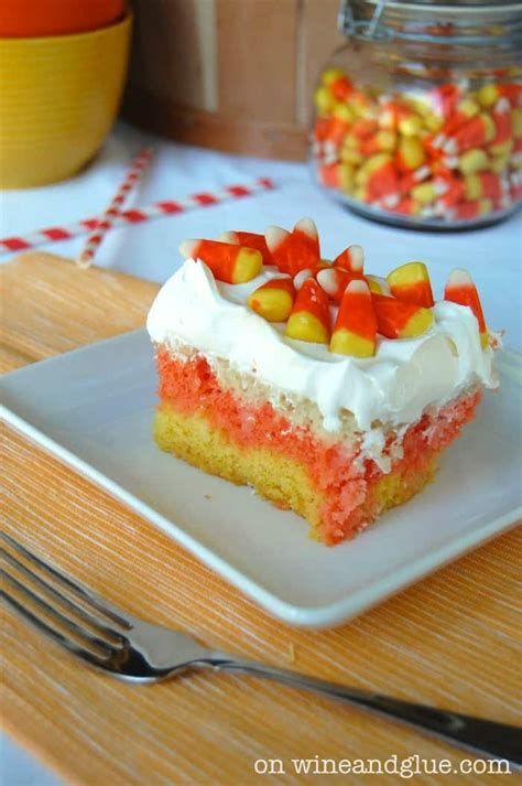 Candy Corn Poke Cake Wine And Glue