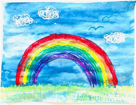 Rainbow Crayon Resist Art Project for Kindergarteners - The Play Based Mom