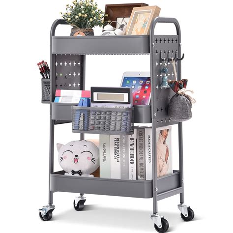 Buy Kingrack Tier Rolling Cart Storage Trolley With Diy Dual