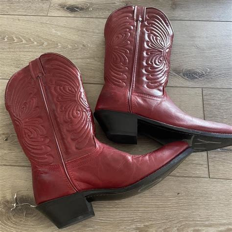 The perfect red cowboy boots. Great condition. Comes... - Depop