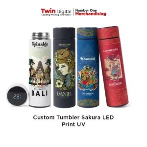 Custom Botol Tumbler Led Tumbler Sakura Grafir Twin Digital