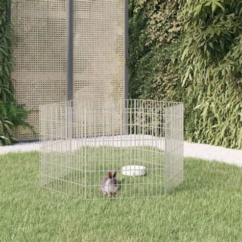 Cage à lapin 6 panneaux 54x60 cm Fer galvanisé S1774 Cdiscount Jardin