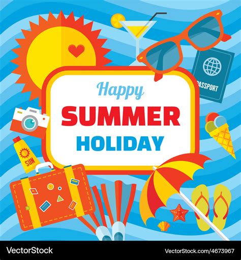 Happy Summer Holiday Creative Banner Royalty Free Vector