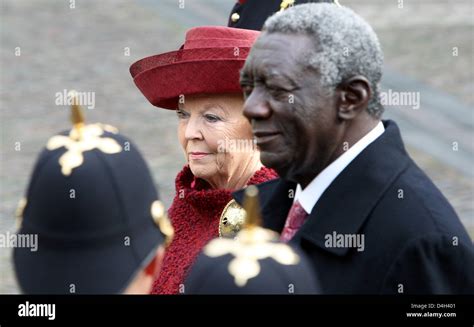 Dutch Queen Beatrix Welcomes Ghanaian President John Kufuor At The